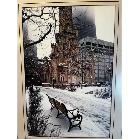 Laurel Spingola Digital Photograph Winter Respite Chicago Framed Water tower